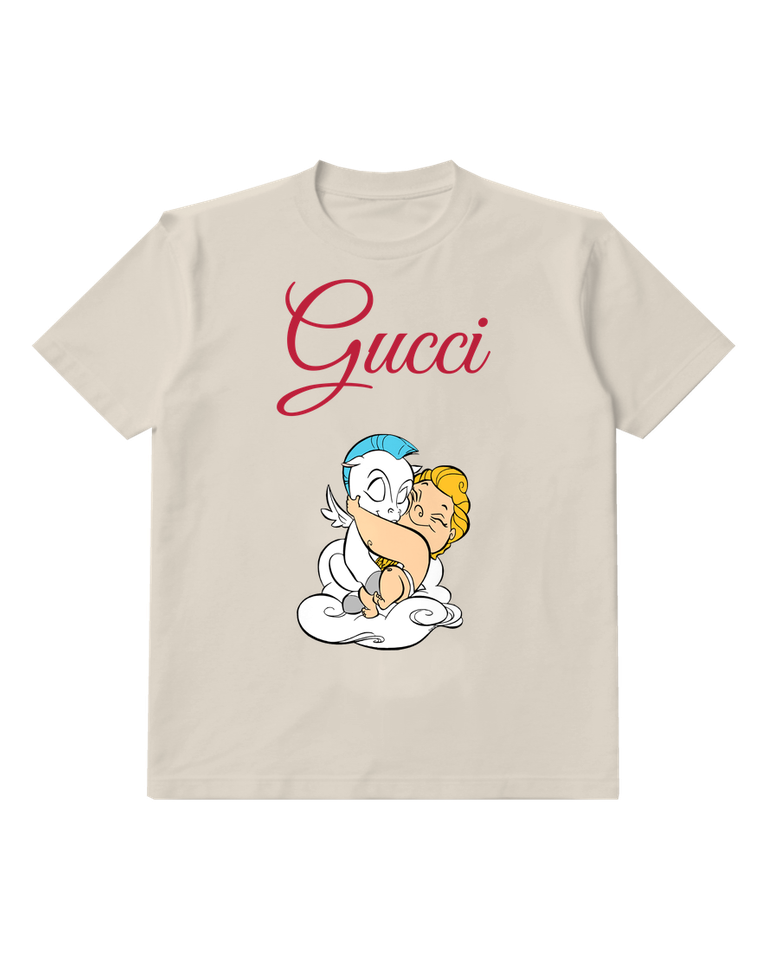 Ivory Baby Hercules Hugged By Pegasus Graphic T-Shirt - front product view