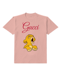 Blush Pink Lion Cub Wide Yawn Graphic T-Shirt - front product view