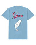 Sky Blue Smiling Whale Like Creature Graphic T-Shirt - front product view