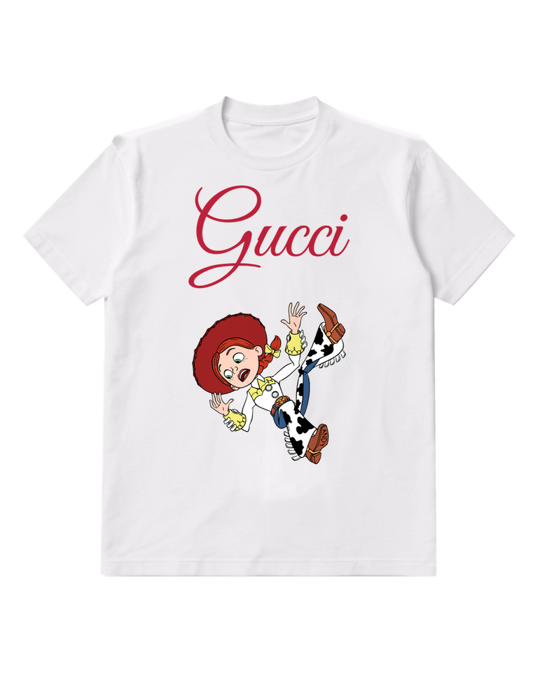 White Cowgirl High Kick Wave Graphic T-Shirt - front product view