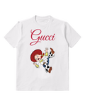 White Cowgirl High Kick Wave Graphic T-Shirt - front product view