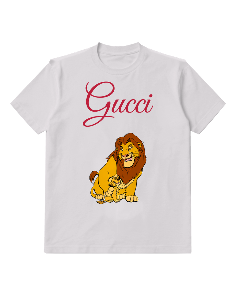 Light Gray Lion Family Cuddle Graphic T-Shirt - front product view