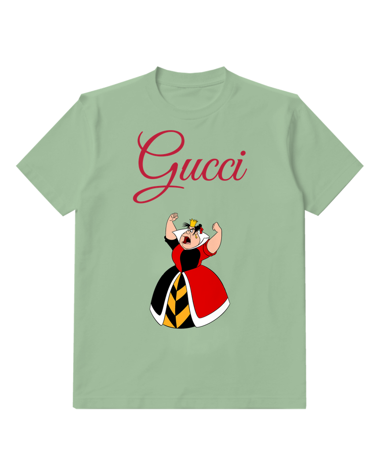 Sage Green Queen Yells With Arms Raised Graphic T-Shirt - front product view