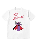 White Purple Space Villain Red Cape Graphic T-Shirt - front product view