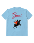 Sky Blue Jafar On Horseback Cape Flowing Graphic T-Shirt - front product view