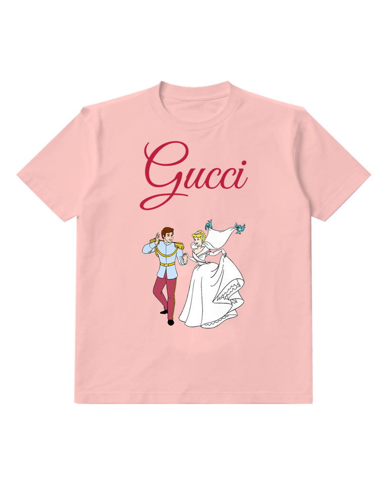 Blush Pink Cinderella In Ball Gown With Birds Graphic T-Shirt - front product view