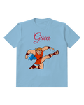 Sky Blue Hercules Kicking Forward Graphic T-Shirt - front product view