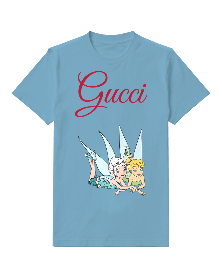 Dusty Blue Tinker Bell And Fairy Companion Graphic T-Shirt - front product view