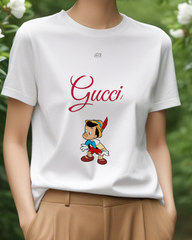 White Puppet Boy Hands On Hips Graphic T-Shirt - model wearing view
