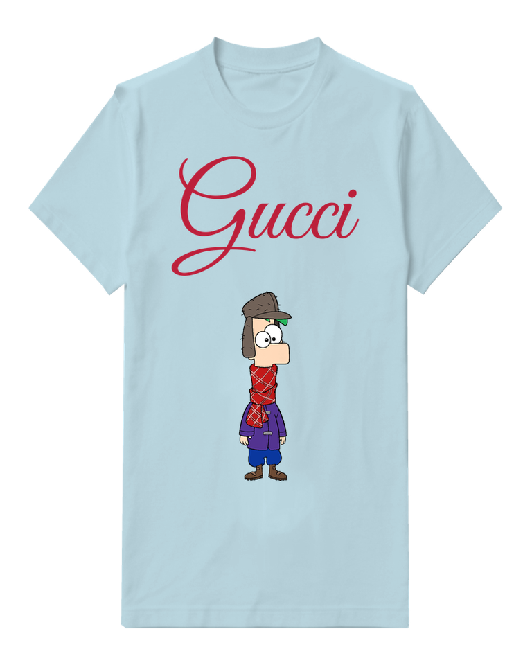 Sky Blue Ferb In Winter Outfit Standing Graphic T-Shirt - front product view