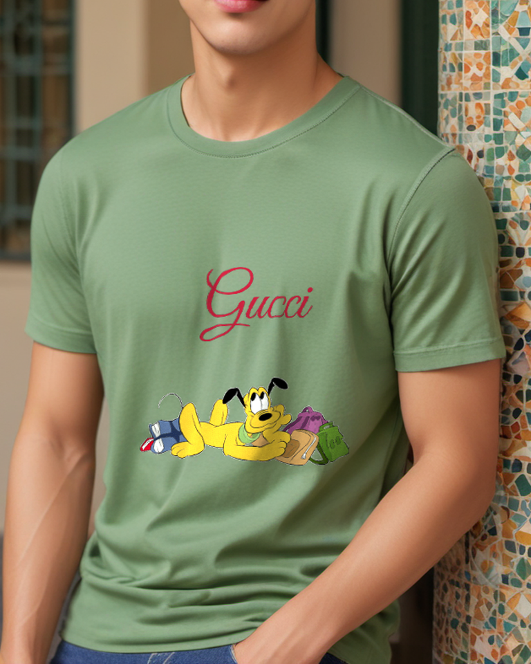 Sage Green Travel Bag Yellow Dog Graphic T-Shirt - styled view 4