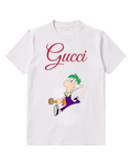 White Green Haired Boy Running With Tool Graphic T-Shirt - front product view