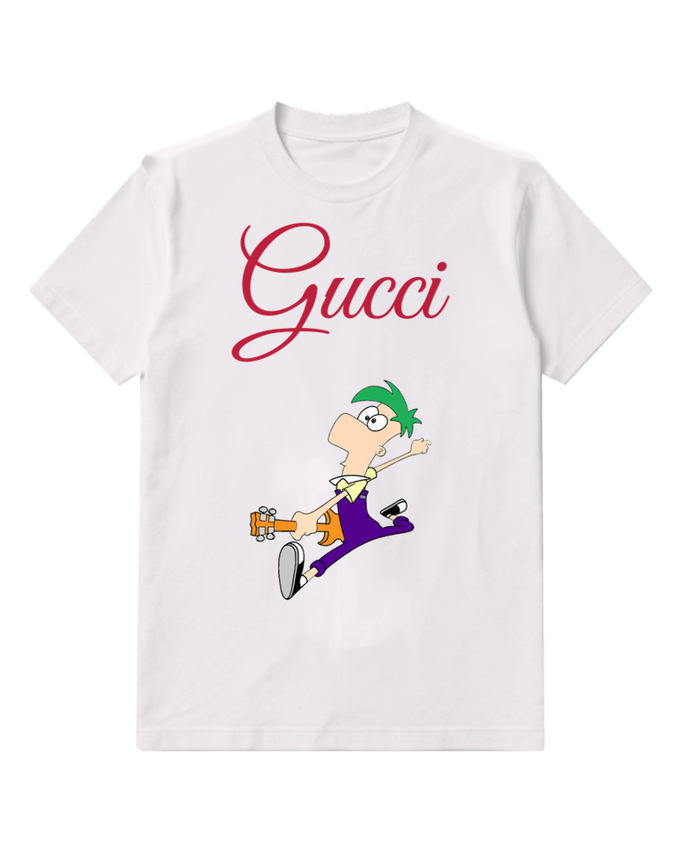 White Green Haired Boy Running With Tool Graphic T-Shirt - front product view