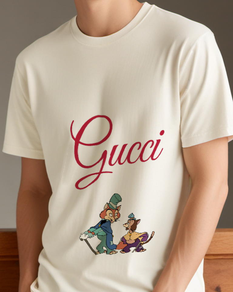 Ivory Seated Storybook Pair Graphic T-Shirt - model wearing view