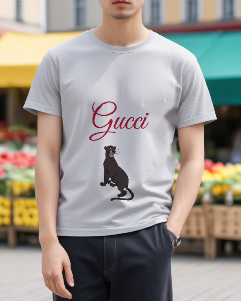 Light Gray Seated Black Panther Graphic T-Shirt - styled view 5