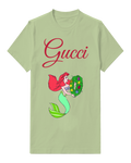Olive Green Ariel Holding A Wreath Graphic T-Shirt - front product view