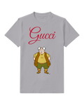 Gray Smiling Old Man In Vest And Boots Graphic T-Shirt - front product view