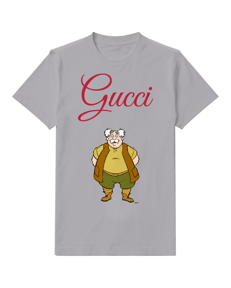 Gray Smiling Old Man In Vest And Boots Graphic T-Shirt - front product view