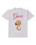 Light Gray Squirrel Holding Acorn Close Graphic T-Shirt - front product view
