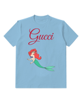 Sky Blue Red Haired Mermaid Swimming Gracefully Graphic T-Shirt - front product view