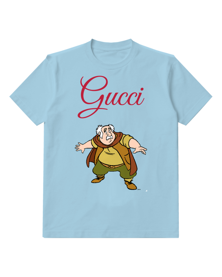 Sky Blue Frightened Man In Startled Stance Graphic T-Shirt - front product view