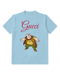 Sky Blue Frightened Man In Startled Stance Graphic T-Shirt - front product view