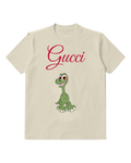 Ivory Baby Dinosaur Smiling Upright Graphic T-Shirt - front product view