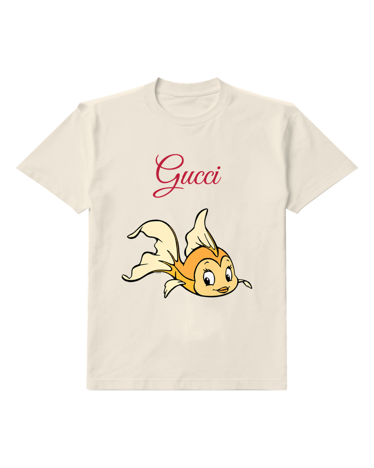 Ivory Little Yellow Fish White Fins Graphic T-Shirt - front product view