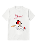 White Baseball Uniform Mouse Graphic T-Shirt - front product view