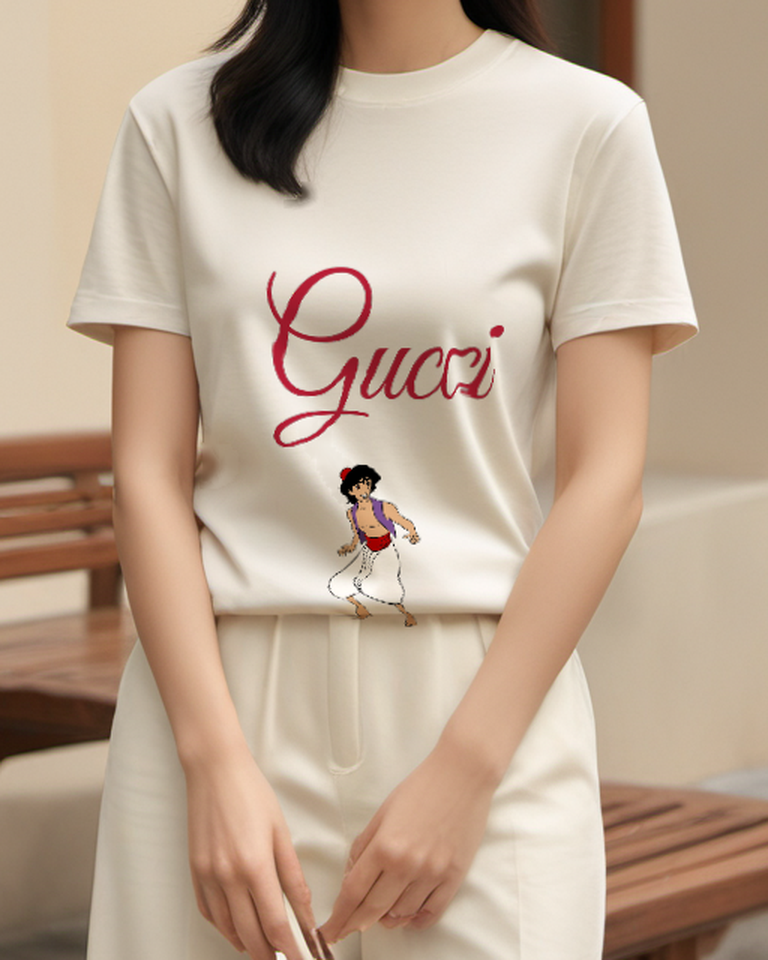 Ivory Aladdin Dancing In Traditional Attire Graphic T-Shirt - model wearing view