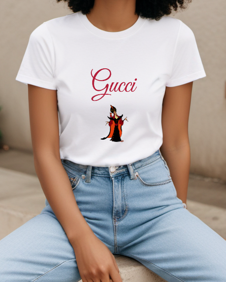 White Jafar Villainous Arms Outstretched Graphic T-Shirt - model wearing view