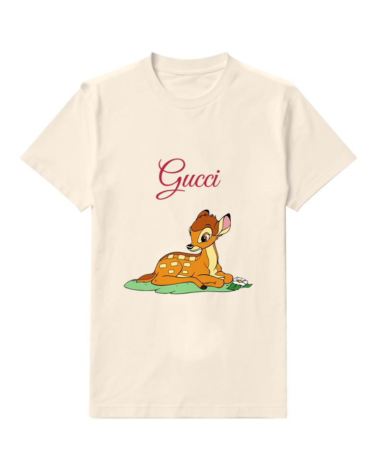 Ivory Resting Spotted Fawn Graphic T-Shirt - front product view