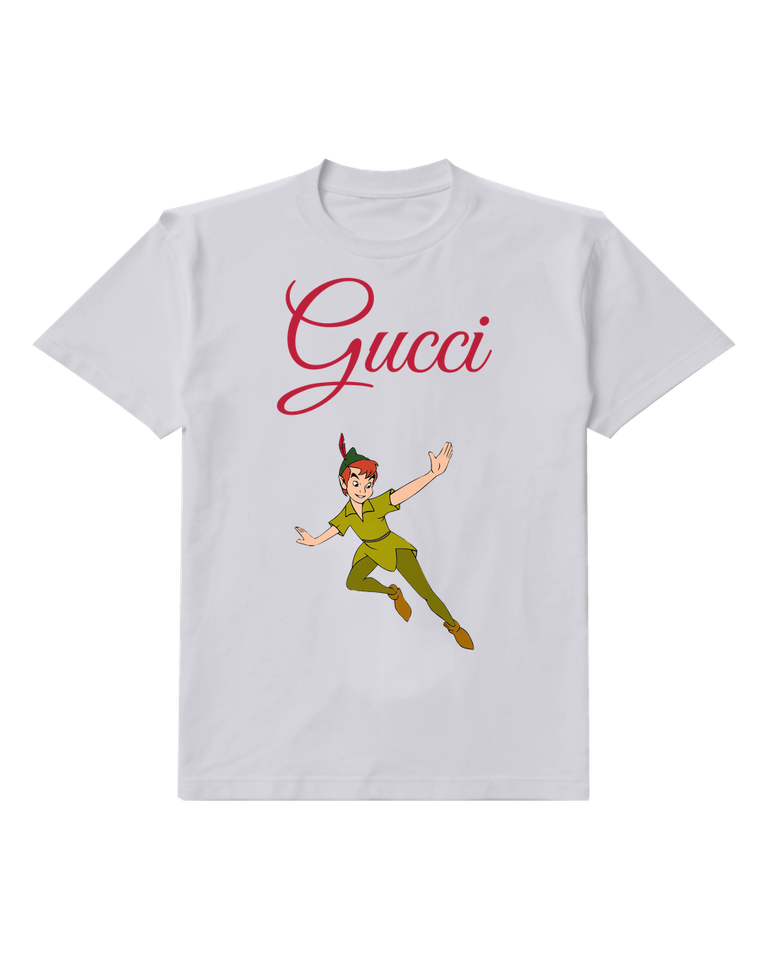 Light Gray Peter Pan Leaping Mid Air Graphic T-Shirt - front product view