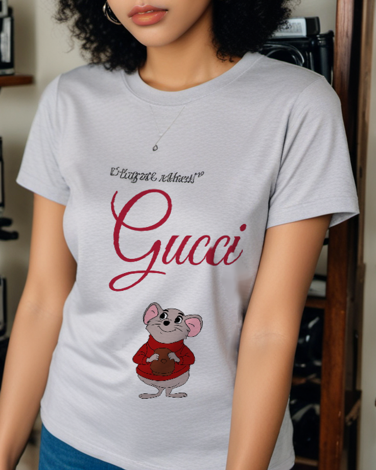 Light Gray Red Sweater Mouse Graphic T-Shirt - styled view 5