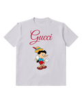 Light Gray Pinocchio Surprised Gesture Graphic T-Shirt - front product view
