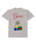 Light Gray Buzz Lightyear Sitting On Gifts Graphic T-Shirt - front product view
