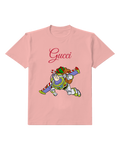 Blush Pink Buzz Lightyear Flying With Gift Graphic T-Shirt - front product view
