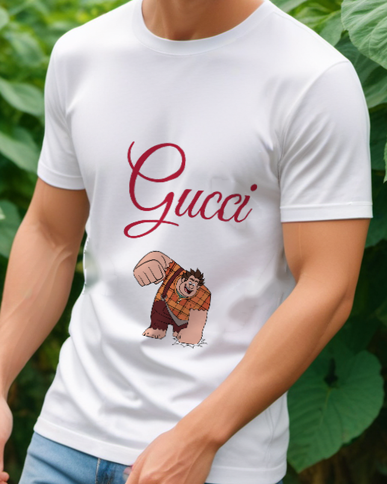 White Ralph Slams Fist Down Graphic T-Shirt - model wearing view