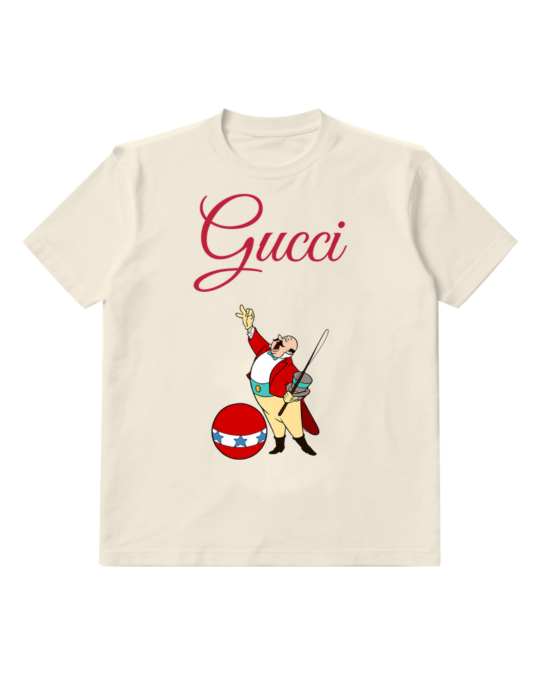Ivory Ringmaster Gestures With Top Hat And Ball Graphic T-Shirt - front product view