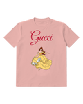 Blush Pink Belle In Flowing Yellow Gown Graphic T-Shirt - front product view