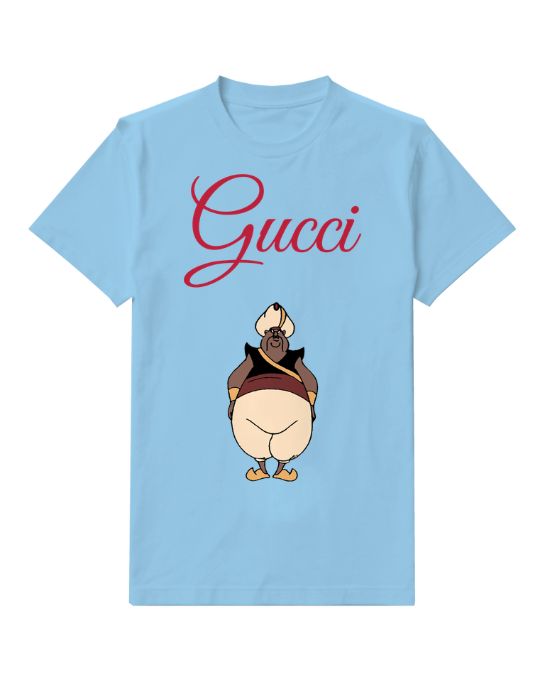 Sky Blue Fat Man In Traditional Attire Graphic T-Shirt - front product view