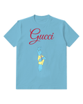 Dusty Blue Blue Aquatic Character Standing Arms Crossed Graphic T-Shirt - front product view