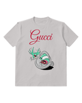 Light Gray Green Bird Startled By Helmet Mirror Graphic T-Shirt - front product view