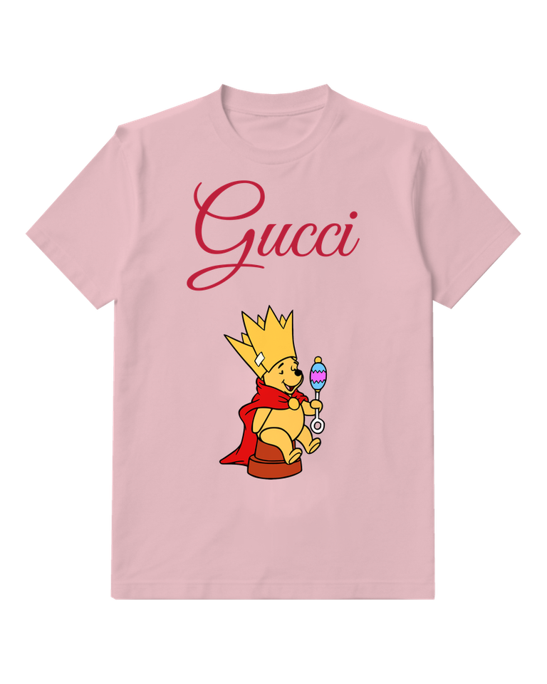 Blush Pink Crowned King Bear Graphic T-Shirt - front product view