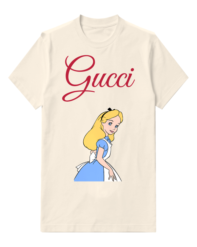 Ivory Alice In Blue Dress Leaning Forward Graphic T-Shirt - front product view