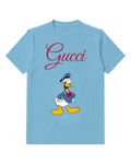 Sky Blue Donald Duck Standing Confidently Graphic T-Shirt - front product view