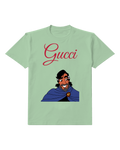 Sage Green Dark Haired Man Blue Cape Graphic T-Shirt - front product view