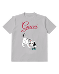 Light Gray Dalmatian Puppy Playfully Spills Ink Graphic T-Shirt - front product view