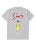 Light Gray Cartoon Woman In Yellow Dress Graphic T-Shirt - front product view