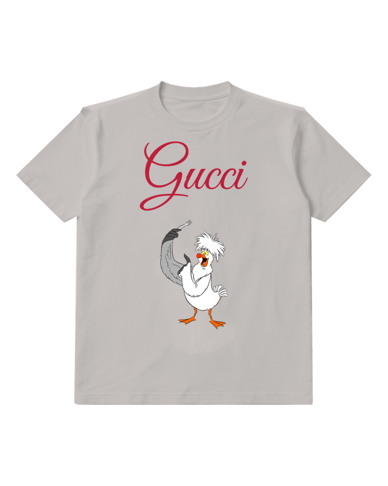 Light Gray Pelican Beak Pose Graphic T-Shirt - front product view